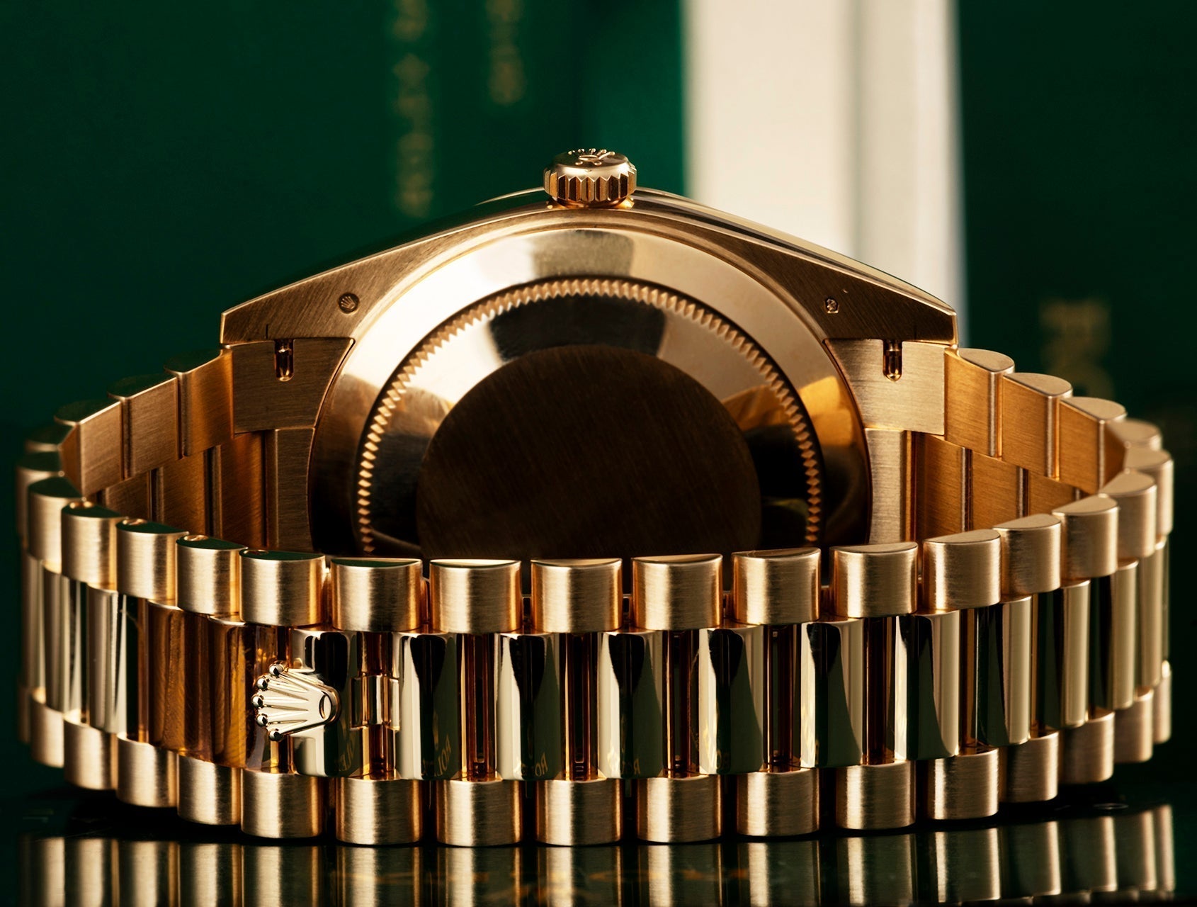 Day-Date 40 Rose Gold Green Ombre Roman Numeral Dial